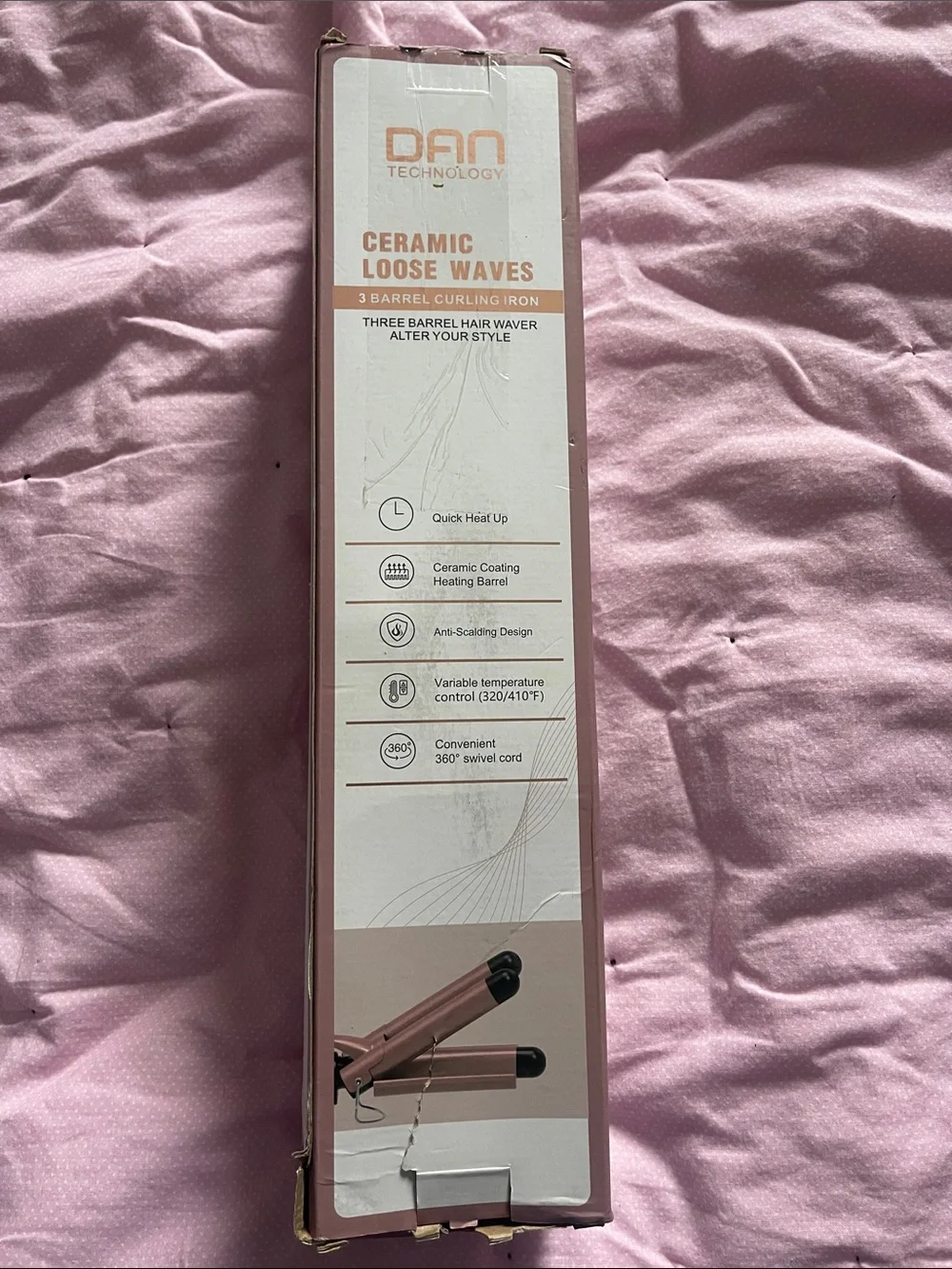 3-Barrel Curling Iron - Rose Gold and Black